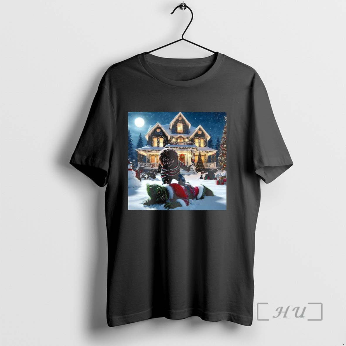 Trending Chucky Chases After The Grinch Horror Christmas T-Shirts, Hoodie, Sweatshirt | InkNestWear.com