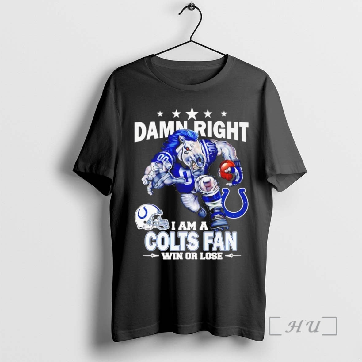 Trending Damn Right I Am A Idianapolis Colts Fan Win Or Lose Mascot Premium T-Shirts, Hoodie, Sweatshirt | InkNestWear.com