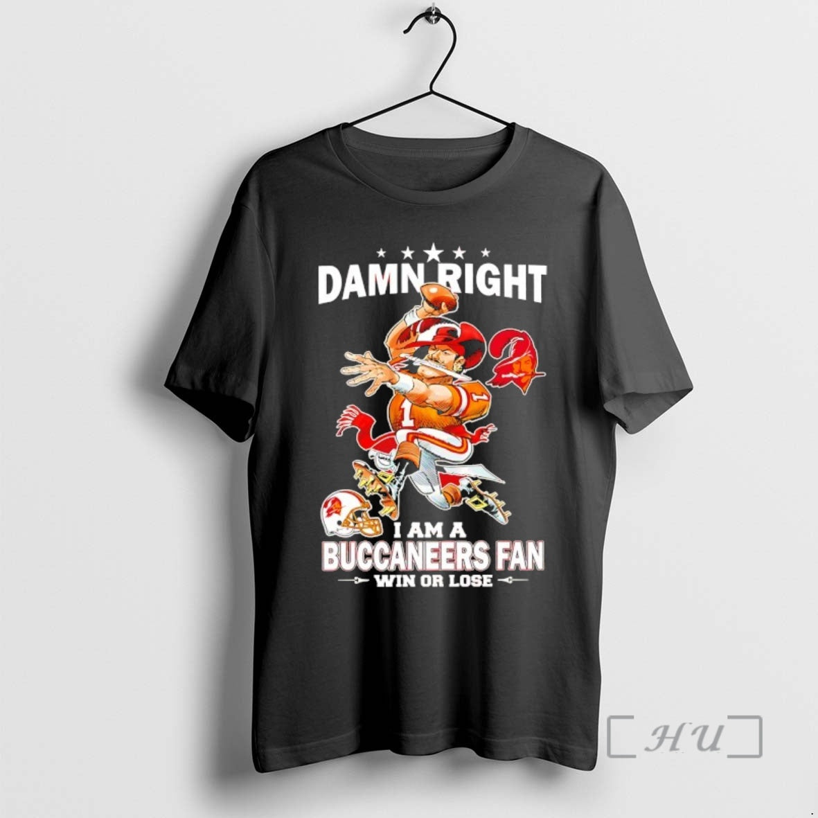 Trending Damn Right I Am A Tampa Bay Buccaneers Fan Win Or Lose Mascot Premium T-Shirts, Hoodie, Sweatshirt | InkNestWear.com