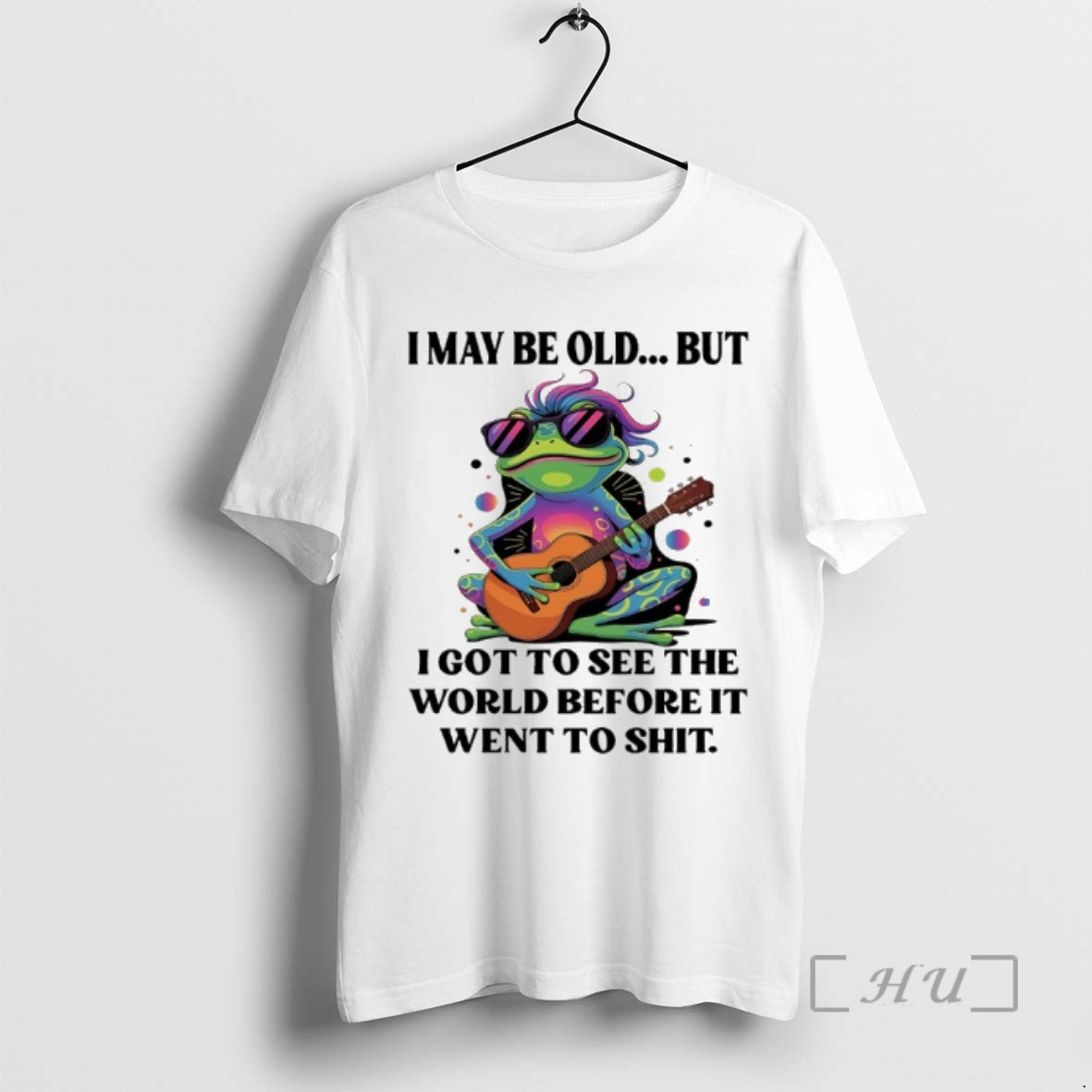 Trending Frog Guitar I May Be Old But I Got To See The World Before T-Shirts, Hoodie, Sweatshirt | InkNestWear.com