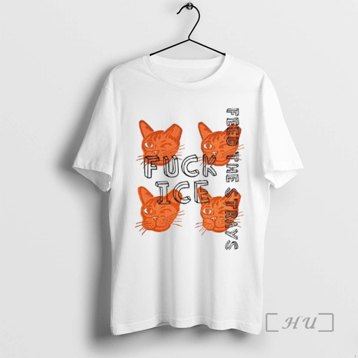 Trending Fuck Ice Orange Cats Feed Strays Political T-Shirts, Hoodie, Sweatshirt