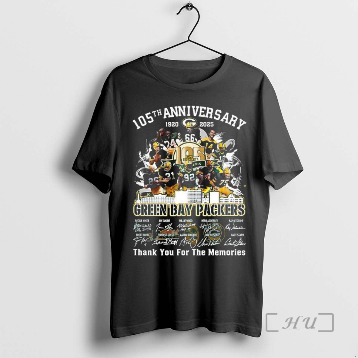 Trending Green Bay Packers 105th Anniversary Thank You For Memories Player Signature T-Shirts, Hoodie, Sweatshirt