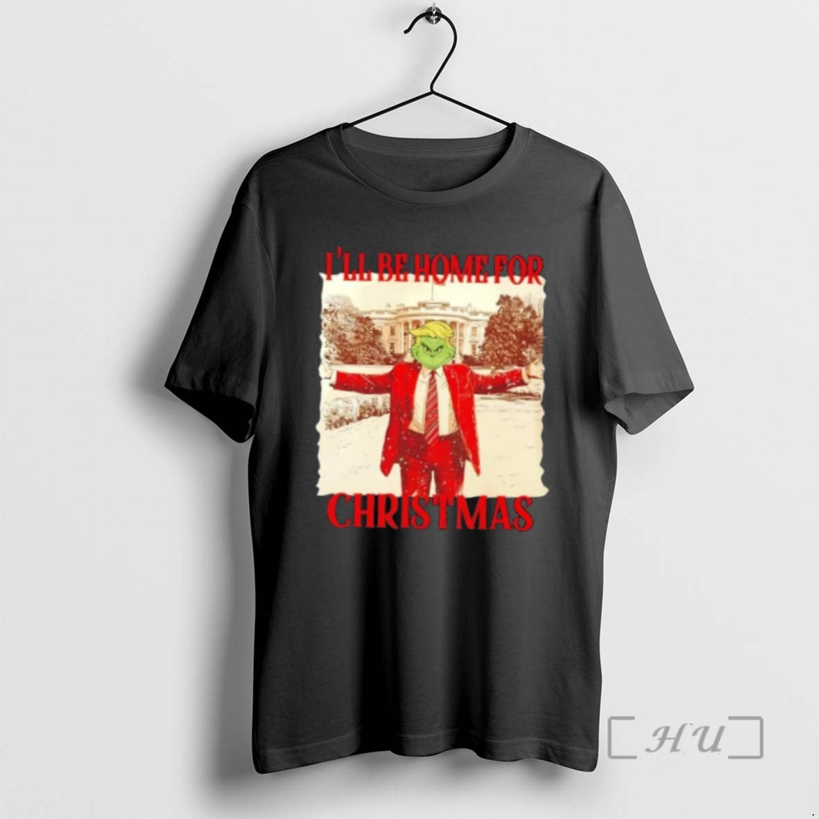 Trending Grinch Trump Hair Ill Be Home For Christmas T-Shirts, Hoodie, Sweatshirt | InkNestWear.com