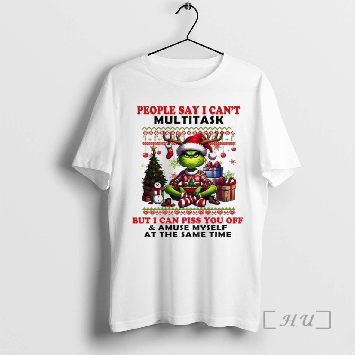 Trending Grinch People Say I Cant Multitask But I Can Piss You Off And Amuse T-Shirts, Hoodie, Sweatshirt | InkNestWear.com