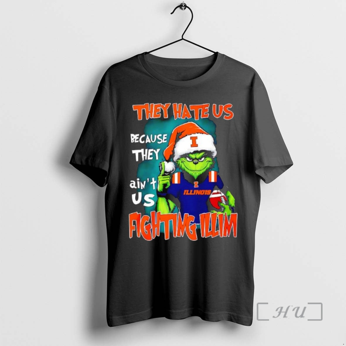 Trending Grinch They Hate Us Because They Aint Us Fighting Illinois Fighting Illini Premium T-Shirts, Hoodie, Sweatshirt