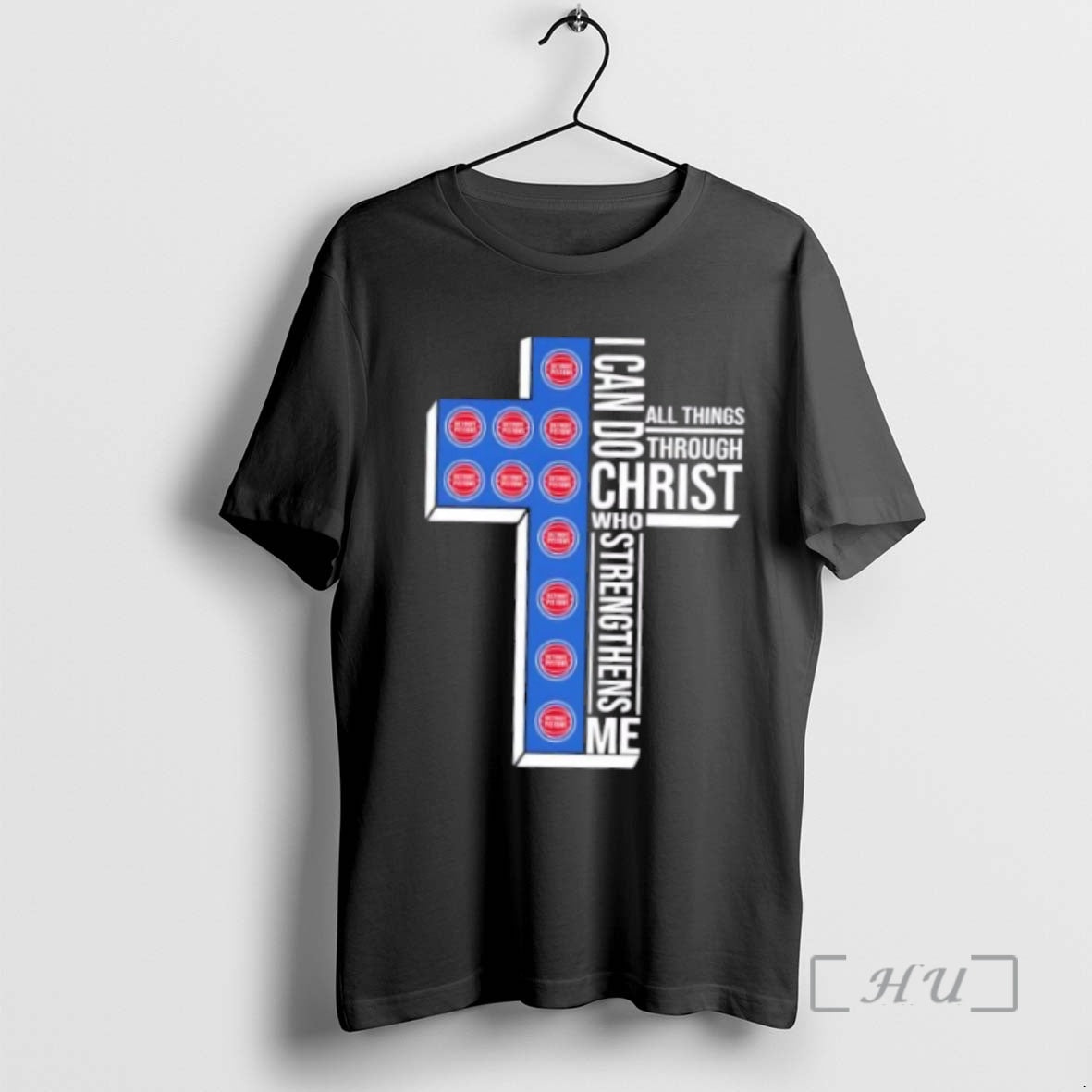 Trending I Can Do All Things Through Christ Who Strengthens Me Detroit Pistons Basketball Cross T-Shirts, Hoodie, Sweatshirt