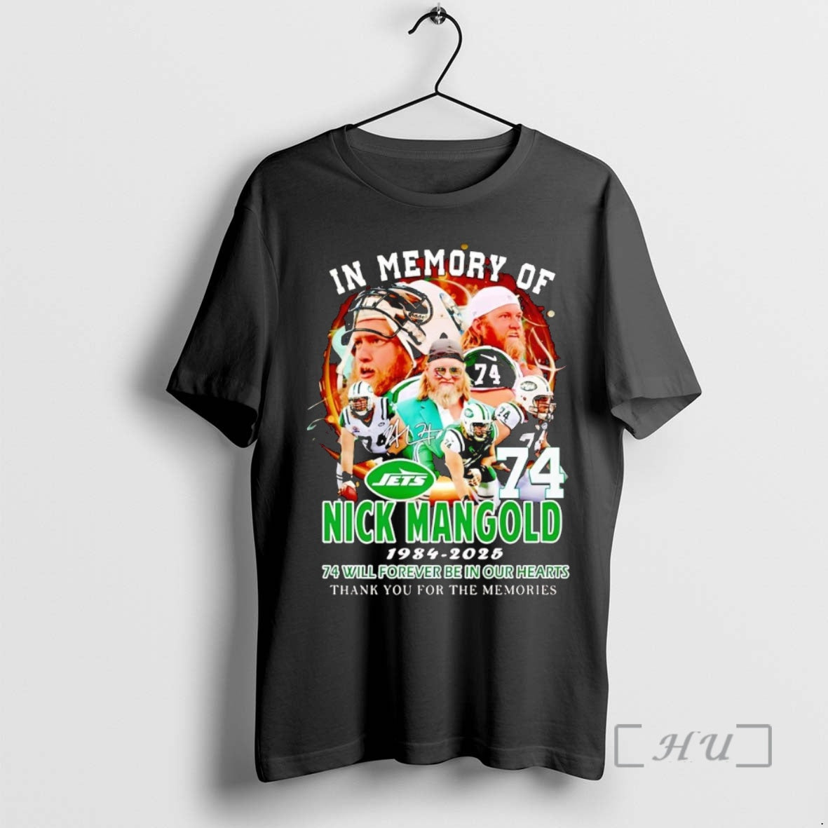 Trending In Memory Of Nick Mangold 1984 2025 74 Will Forever Be In Our Hearts T-Shirts, Hoodie, Sweatshirt | InkNestWear.com