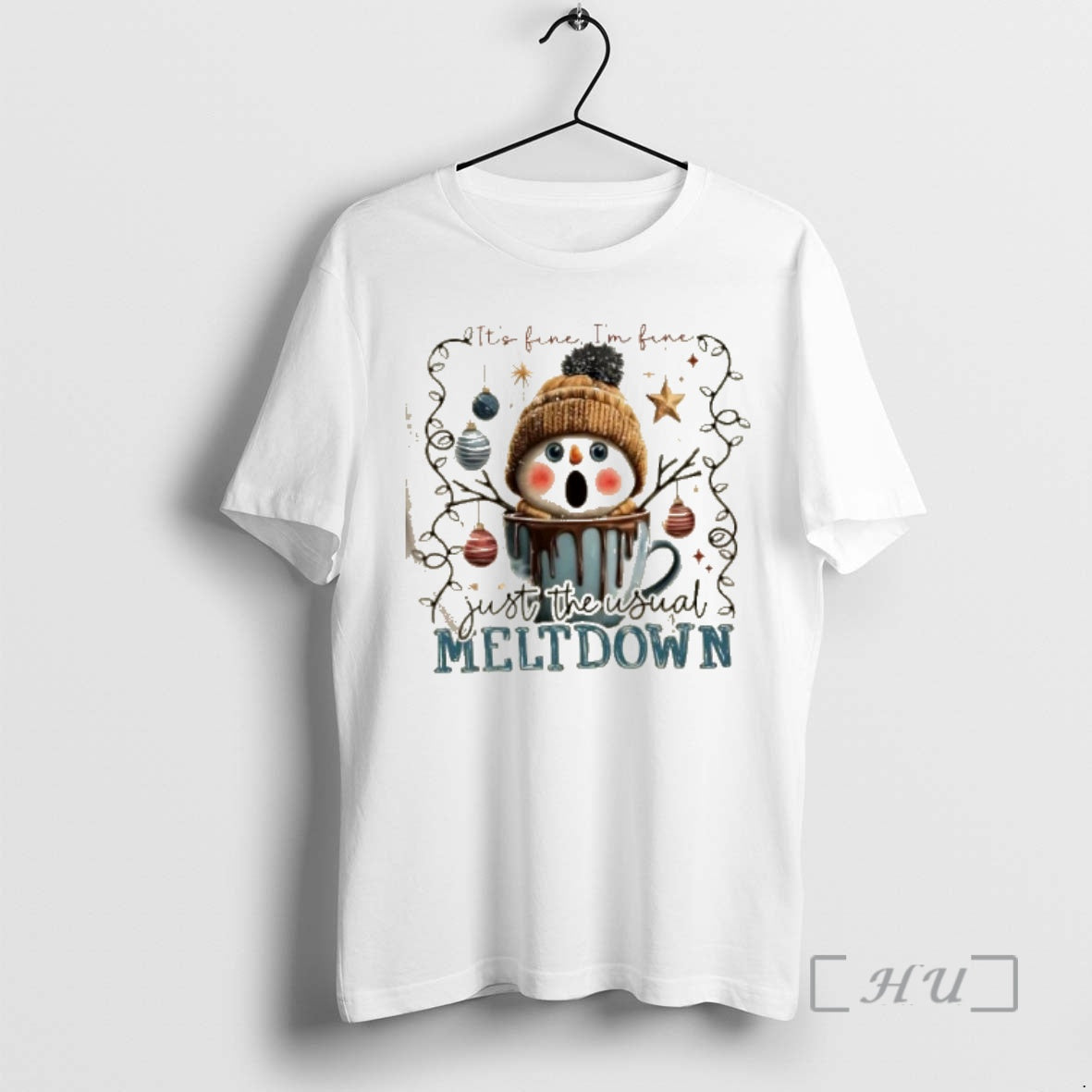 Trending Its Fine Im Fine Just The Usuall Meltdon Christmas T-Shirts, Hoodie, Sweatshirt | InkNestWear.com