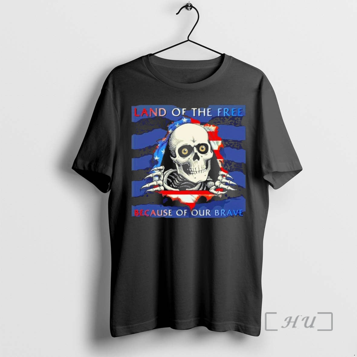 Trending Land Of The Free Because Of Our Brave Skull Veterans Day Premium T Shirts Hoodie, Sweatshirt | InkNestWear.com