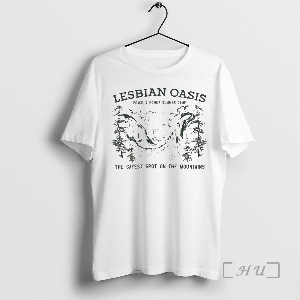 Trending Lesbian Oasis Peace And Power Summer Camp The Gayest Spot On The Mountains Premium T-Shirts, Hoodie, Sweatshirt