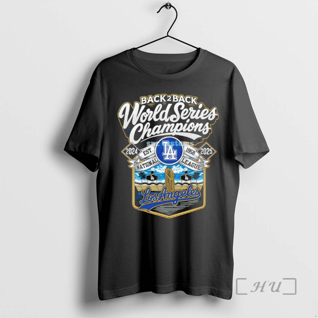 Trending Los Angeles Dodgers Back 2 Back World Series Champions Est 1958 National League 2024 T-Shirts, Hoodie, Sweatshirt