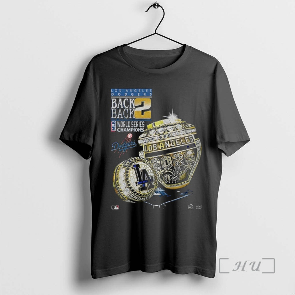 Trending Los Angeles Dodgers Rings Back 2 Back World Series Champions Logo 2025 Premium T-Shirts, Hoodie, Sweatshirt