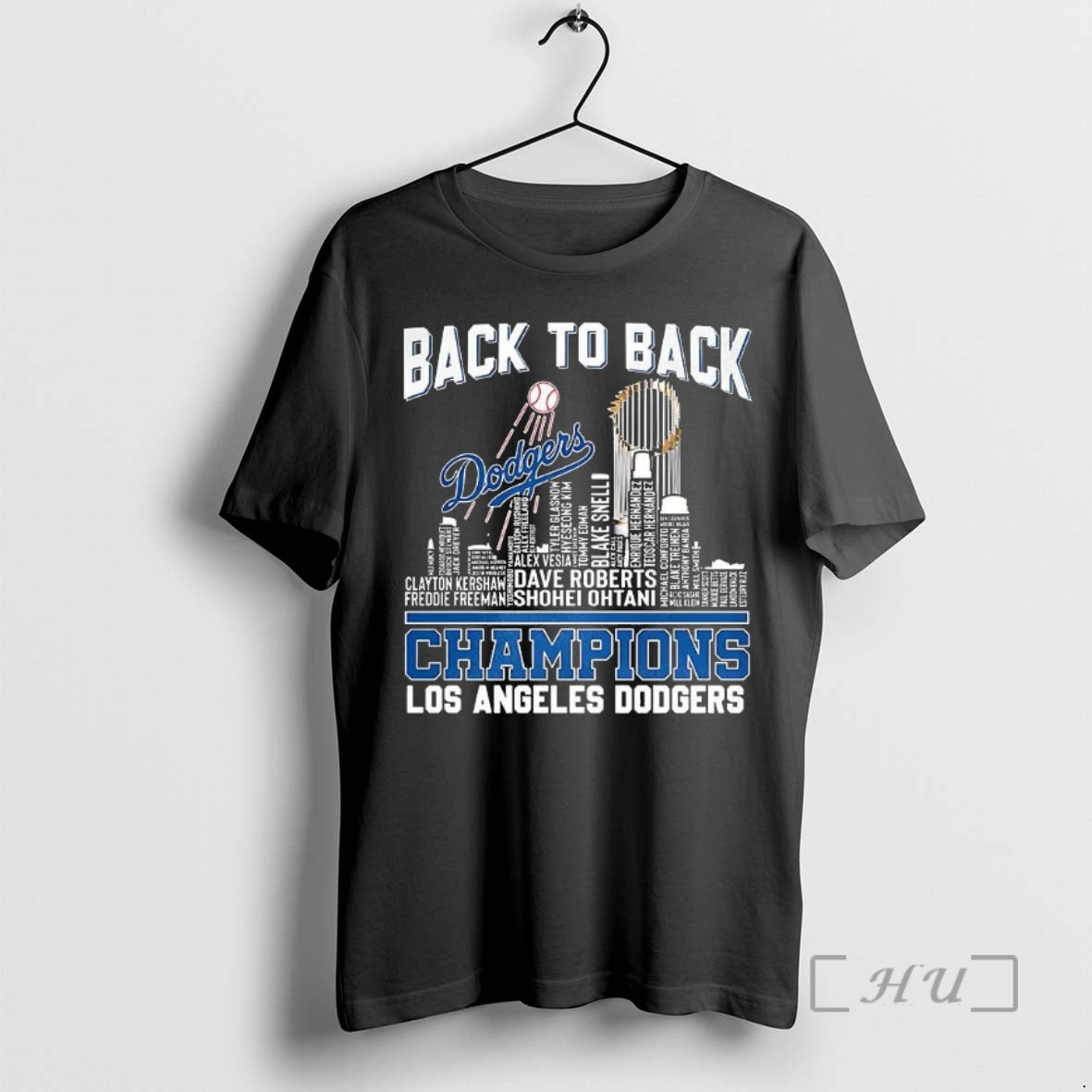 Trending Los Angeles Dodgers Back To Back World Series Champions Name Player City Skyline Premium T-Shirts, Hoodie,...