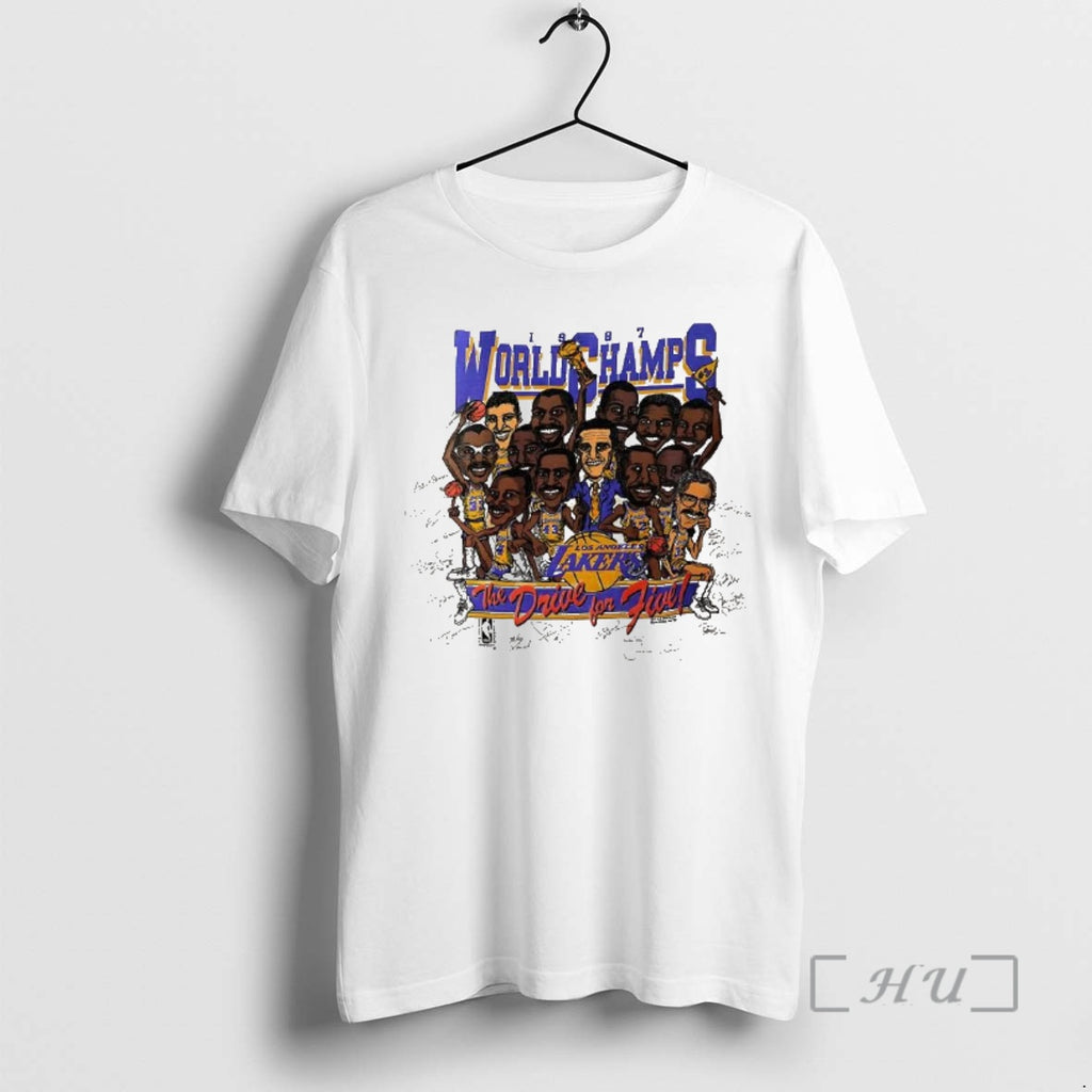 Trending Los Angeles Lakers Basketball World Champ 1987 Caricature Vintage T-Shirts, Hoodie, Sweatshirt | InkNestWear.com