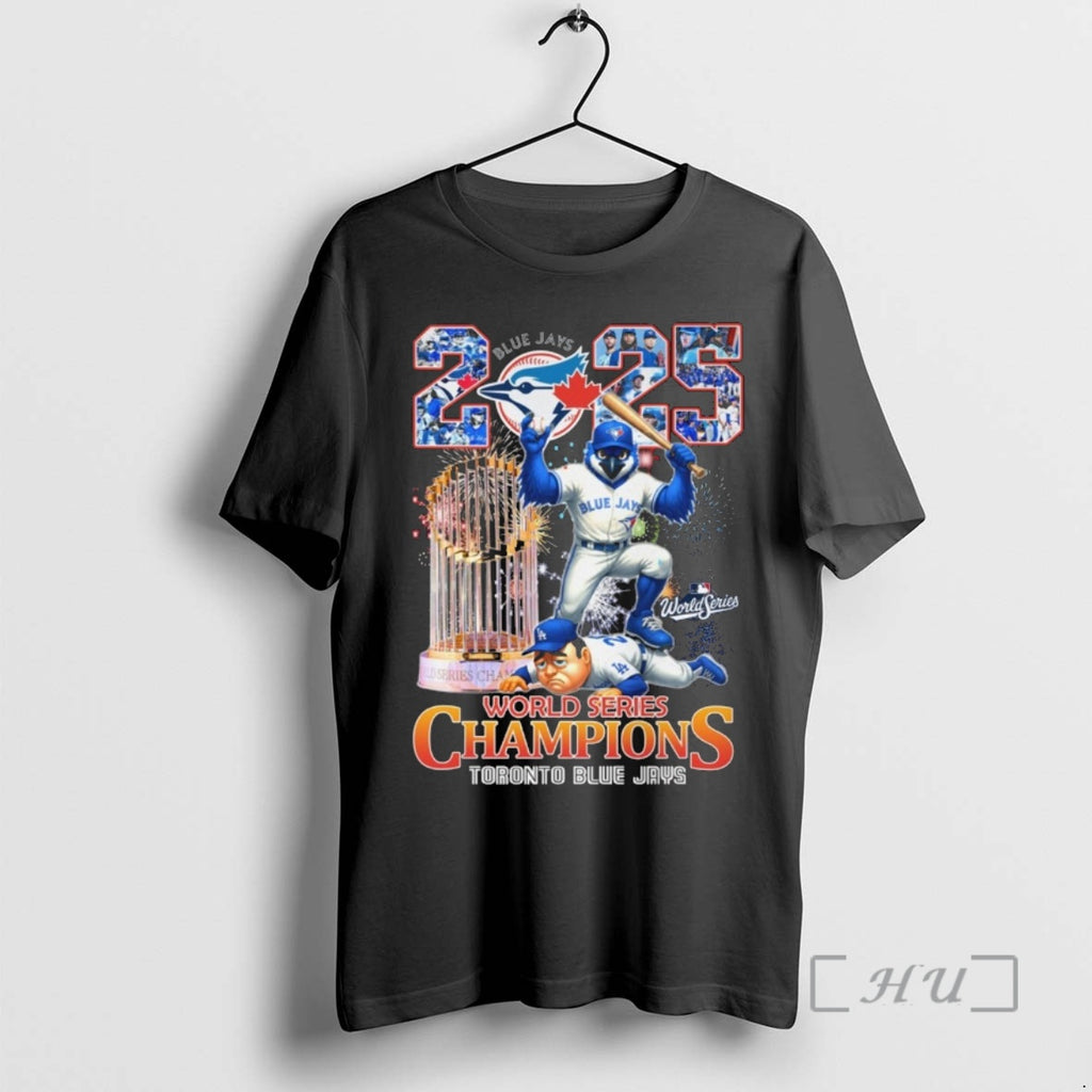 Trending Mlb 2025 World Series Champions Toronto Blue Jays Vs La Dodgers Mascot Premium T-Shirts, Hoodie, Sweatshirt