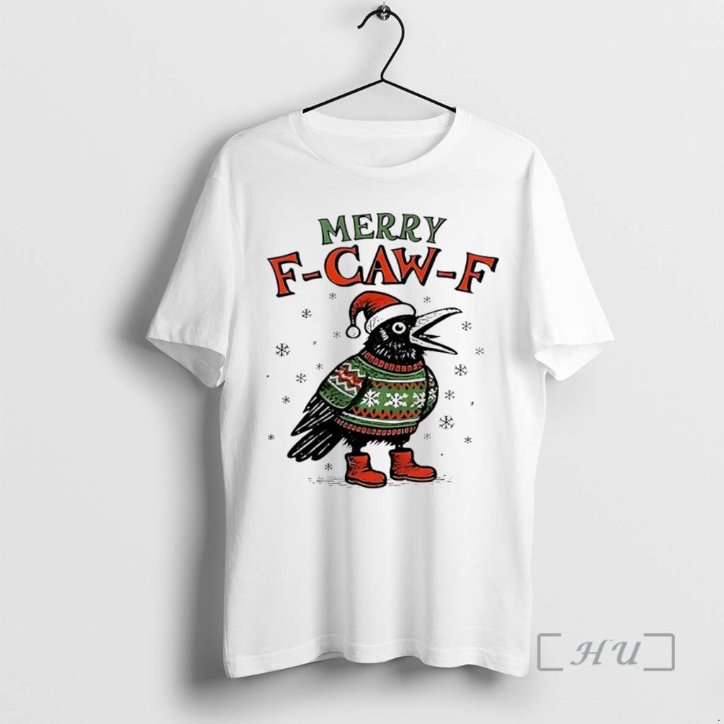 Trending Merry F Caw F 2025 Christmas Circle T-Shirts, Hoodie, Sweatshirt | InkNestWear.com