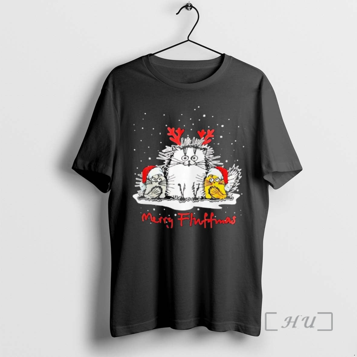 Trending Merry Fluffmas Cat Christmas Holiday Santa Cat Pajama T-Shirts, Hoodie, Sweatshirt | InkNestWear.com