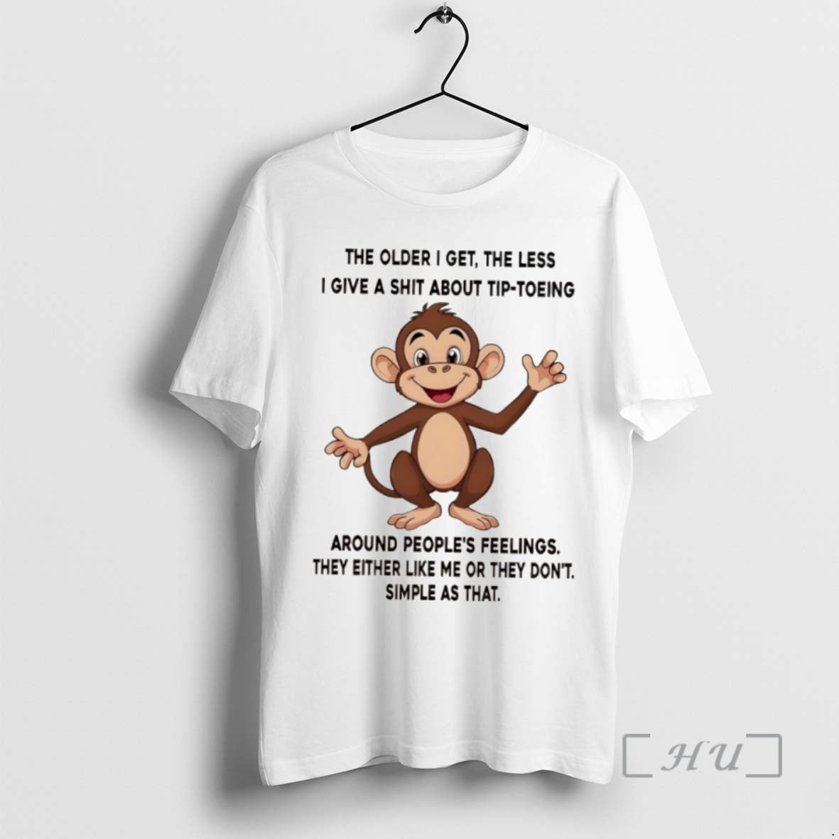 Trending Monkey The Older I Get The Less I Give A Shit About Tip Toeing T-Shirts, Hoodie, Sweatshirt | InkNestWear.com