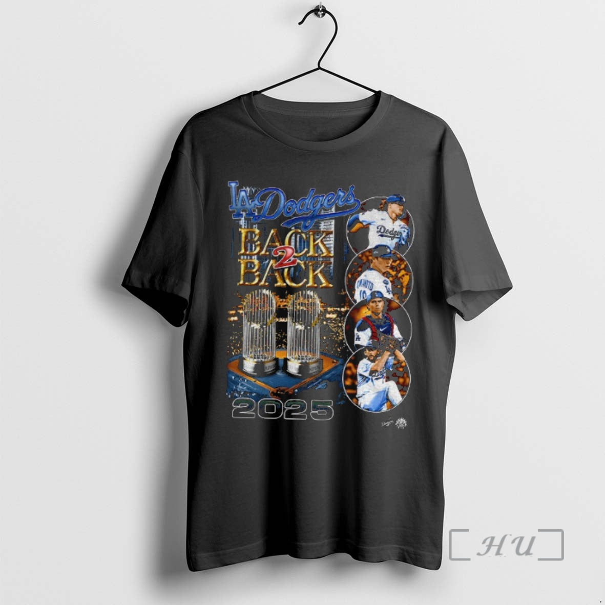 Trending Mookie Betts Yoshinobu Yamamoto And Will Smith Los Angeles Dodgers Trophy World Series Back T-Shirts, Hoodie,...