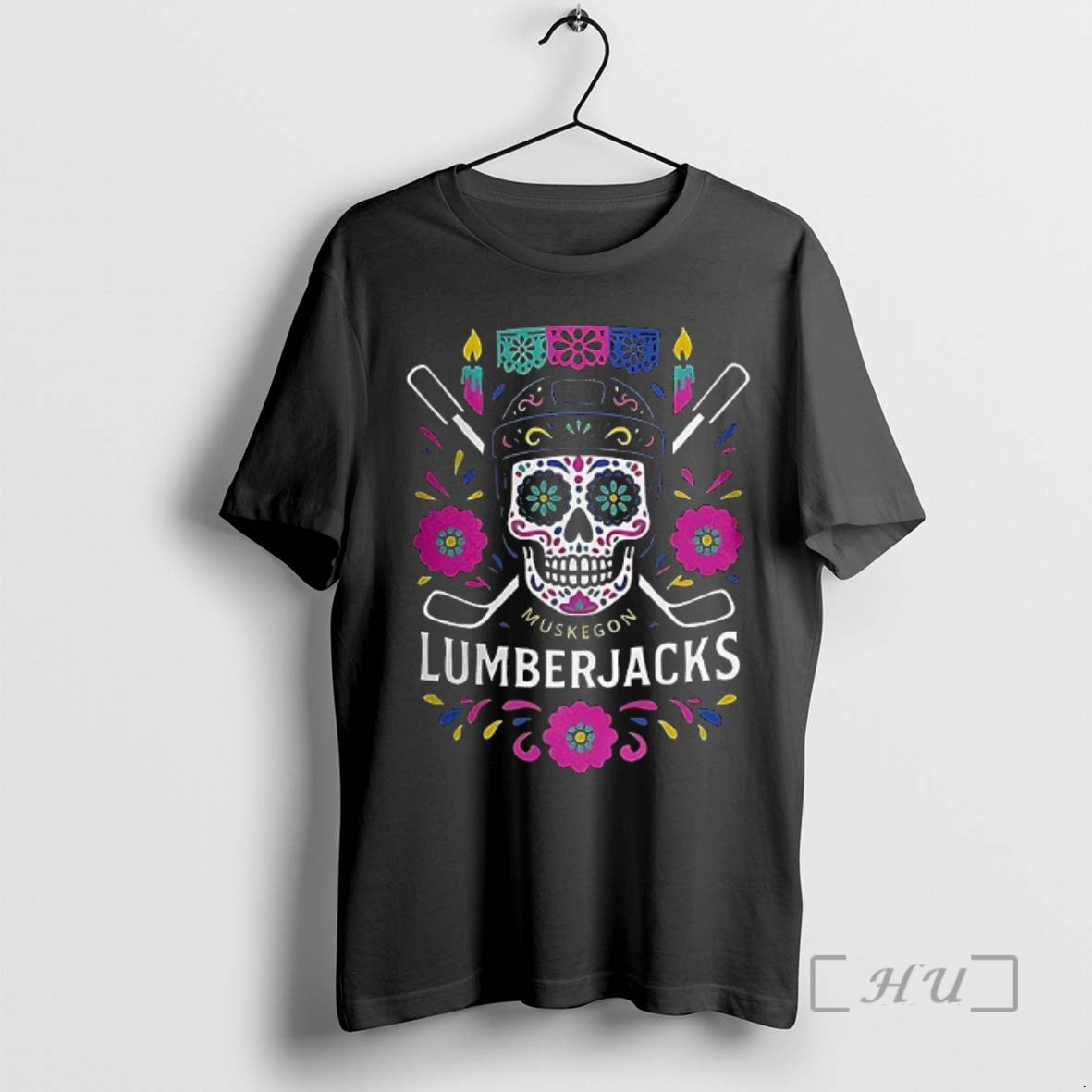 Trending Muskegon Lumberjacks Dia De Los Muertos T-Shirts, Hoodie, Sweatshirt | InkNestWear.com