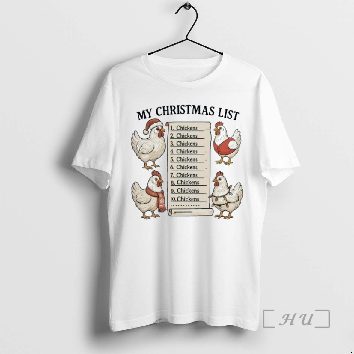 Trending My Christmas List Chickens 2025 T-Shirts, Hoodie, Sweatshirt | InkNestWear.com