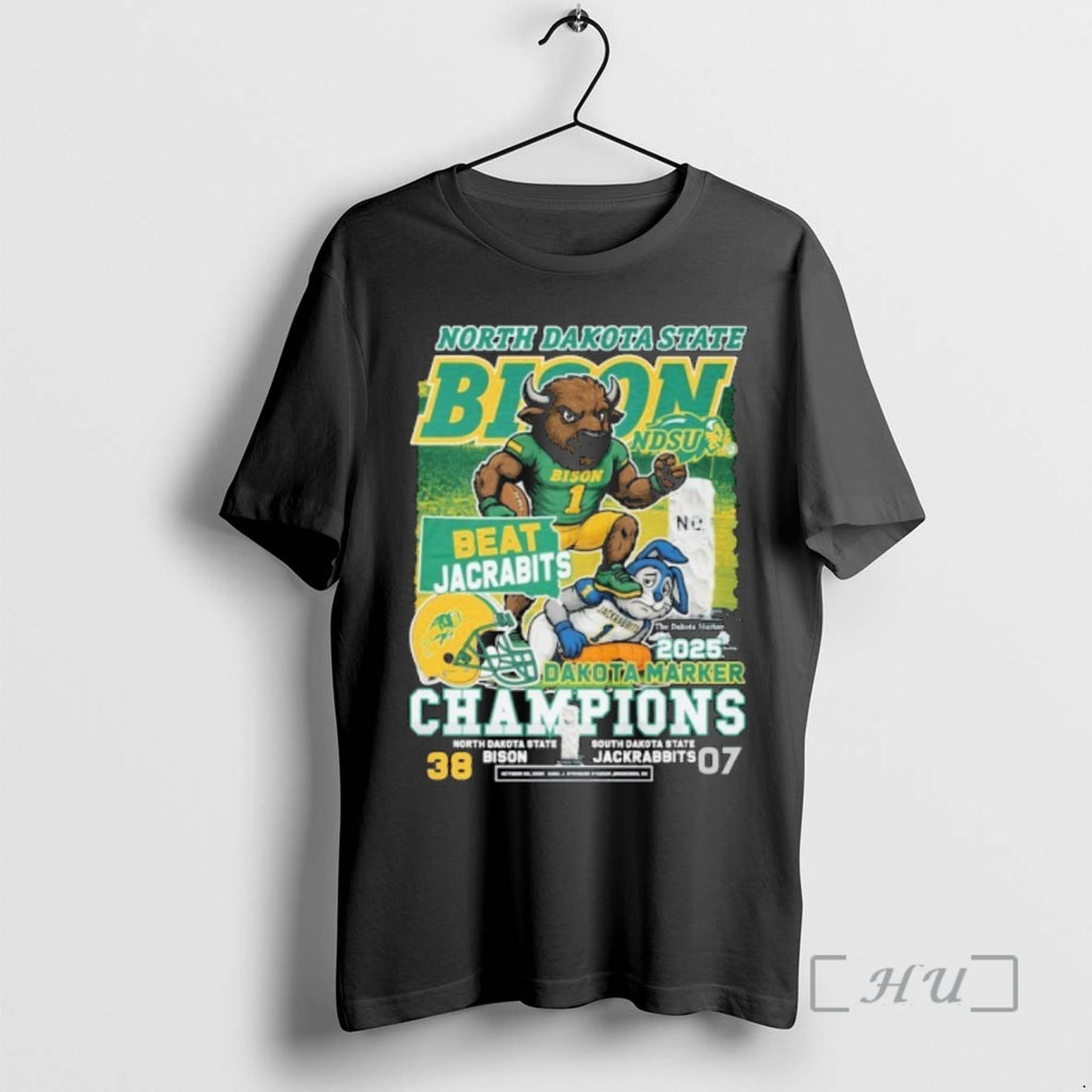 Trending North Dakota State Bison Beat South Dakota State Jackrabbits Champions 2025 Mascot Premium T-Shirts, Hoodie,...