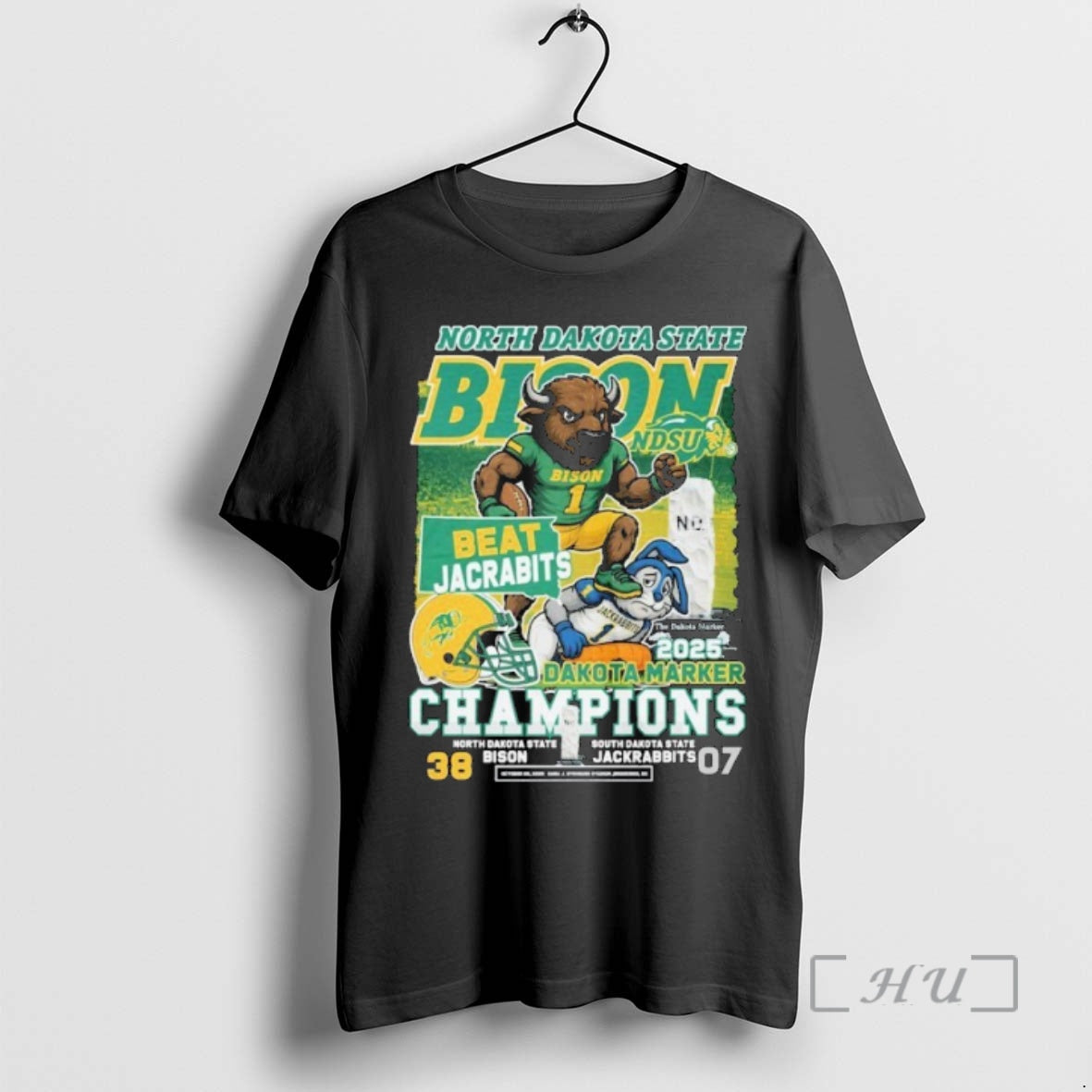 Trending North Dakota State Bison Beat South Dakota State Jackrabbits Champions 2025 Mascot Premium T-Shirts, Hoodie,...