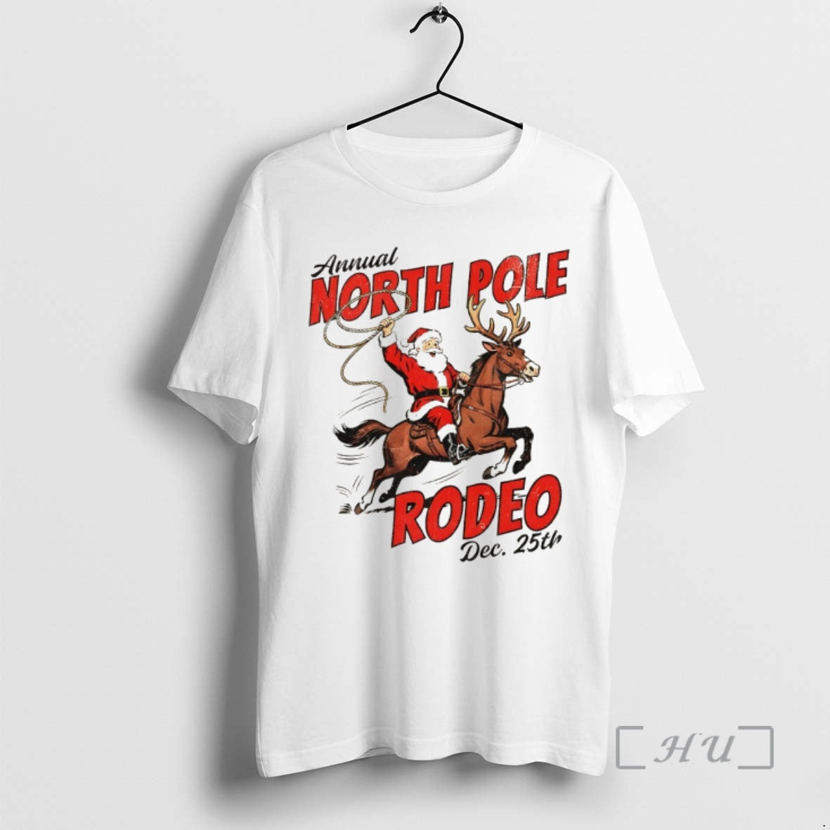 Trending North Pole Rodeo Cowboy Santa Western Roping Christmas T-Shirts, Hoodie, Sweatshirt | InkNestWear.com