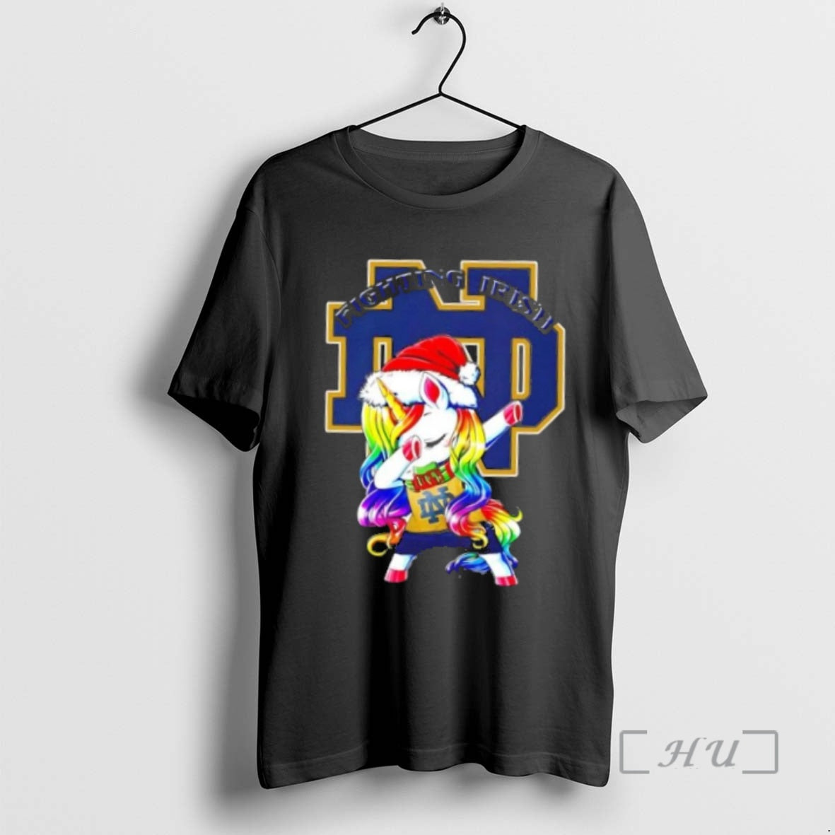 Trending Notre Dame Fighting Irish X Unicorn Santa Hat Dabbing Merry Christmas T-Shirts, Hoodie, Sweatshirt | InkNestWear.com
