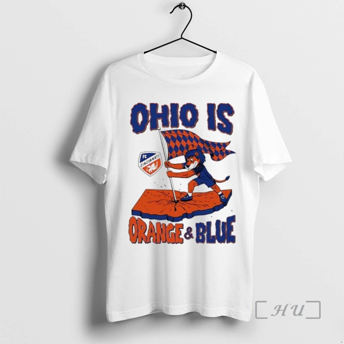 Trending Ohio Is Orange And Blue Fc Cincinnati Mascot Flag T-Shirts, Hoodie, Sweatshirt | InkNestWear.com