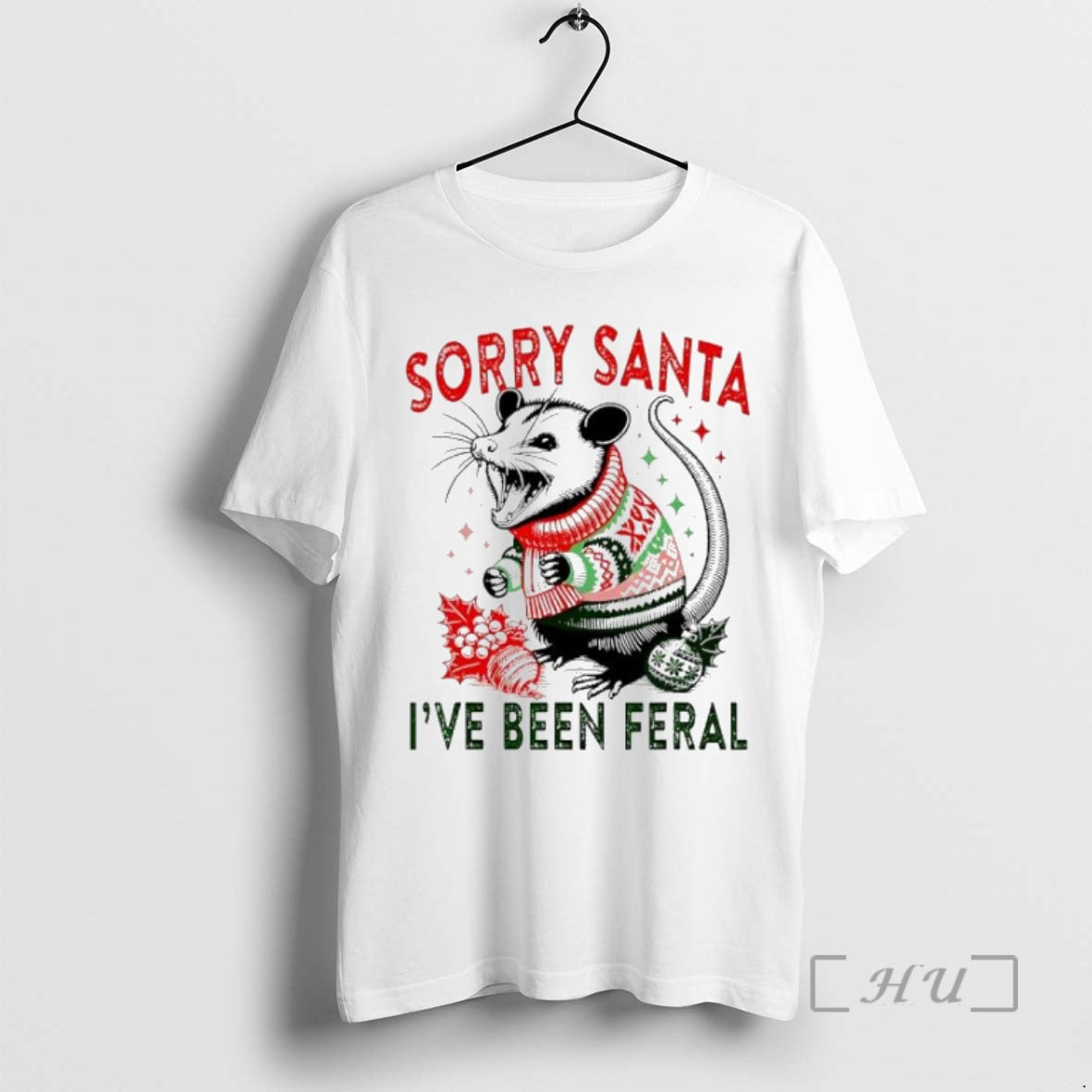 Trending Opossum Sorry Santa Ive Been Feral Christmas T-Shirts, Hoodie, Sweatshirt | InkNestWear.com
