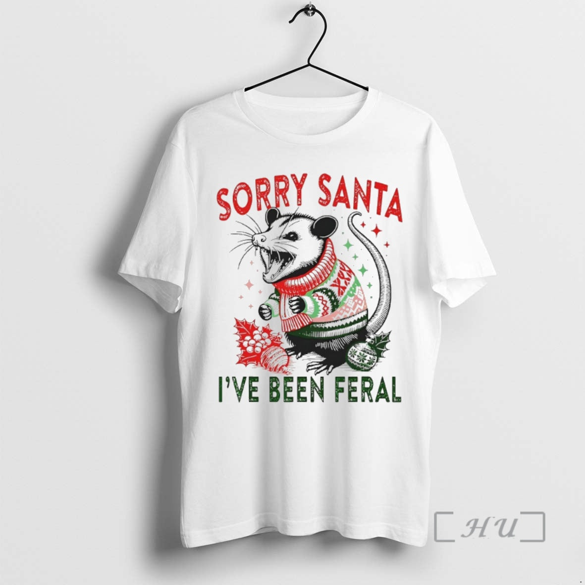 Trending Opossum Sorry Santa Ive Been Feral T-Shirts, Hoodie, Sweatshirt | InkNestWear.com