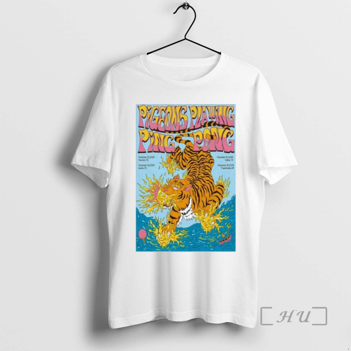 Trending Pigeons Playing Ping Pong Nov 12 2025 In Houston Tx Tour Tiger Premium T-Shirts, Hoodie, Sweatshirt