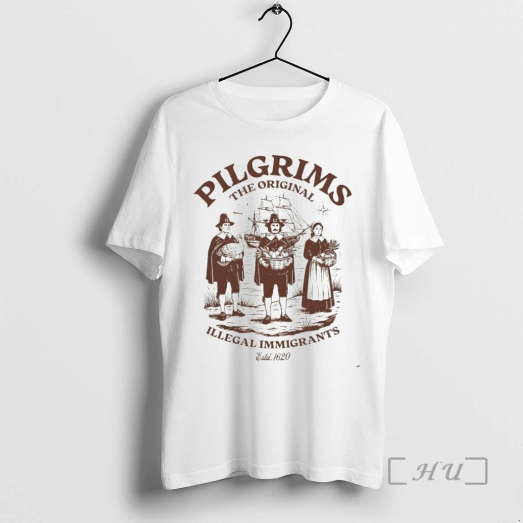 Trending Pilgrims The Illegal Immigrants Estd 1620 Thanksgiving T-Shirts, Hoodie, Sweatshirt | InkNestWear.com