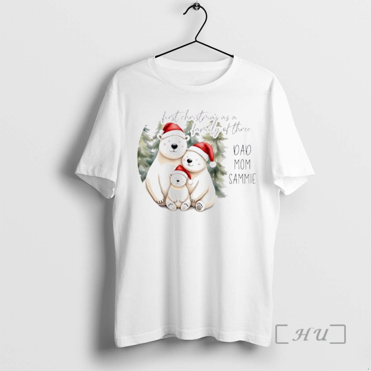 Trending Polar Bear First Christmas As A Family Of Three Ornaments White Premium T Shirts Hoodie, Sweatshirt