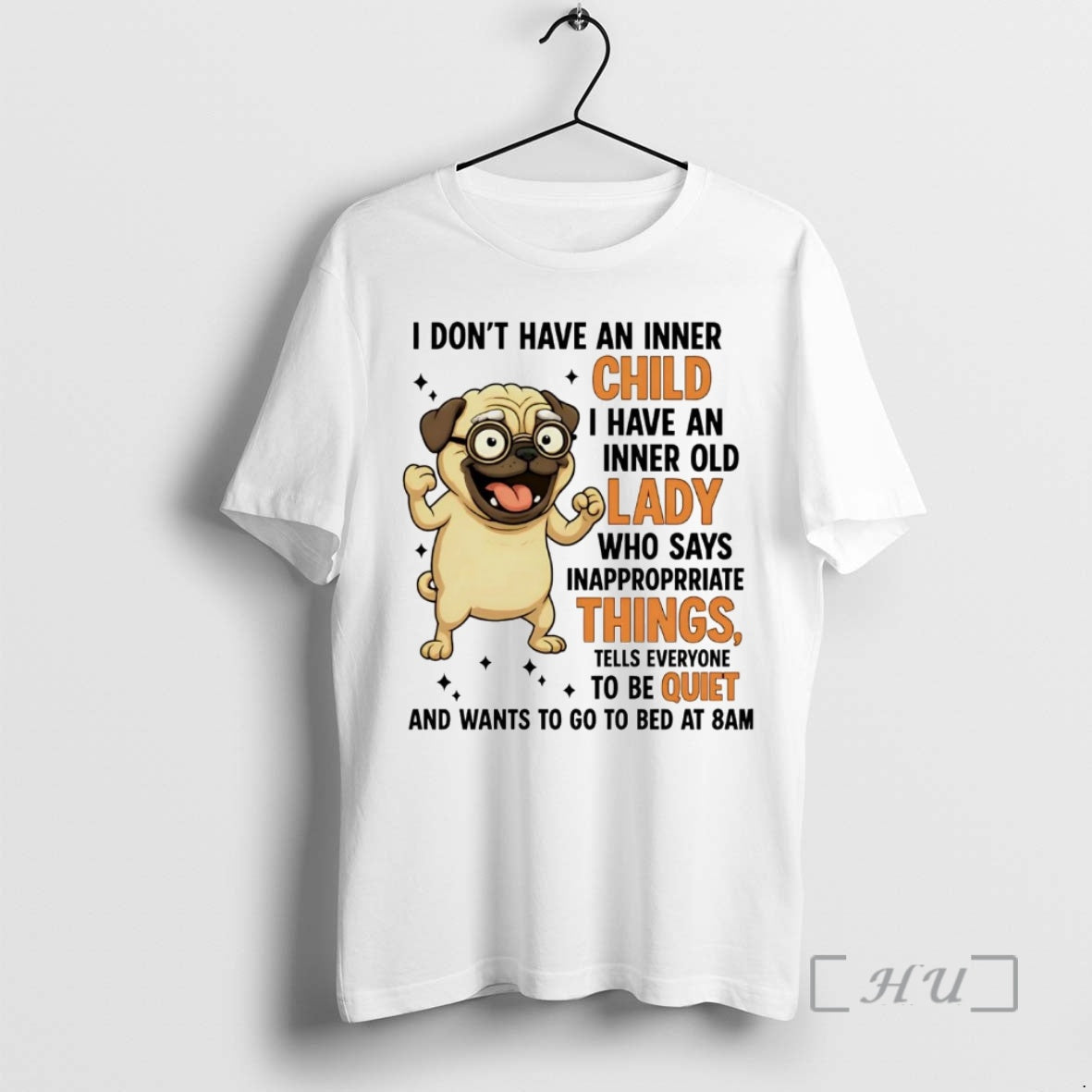 Trending Pug I Dont Have An Inner Child I Have An Inner Old Lady Premium T-Shirts, Hoodie, Sweatshirt | InkNestWear.com
