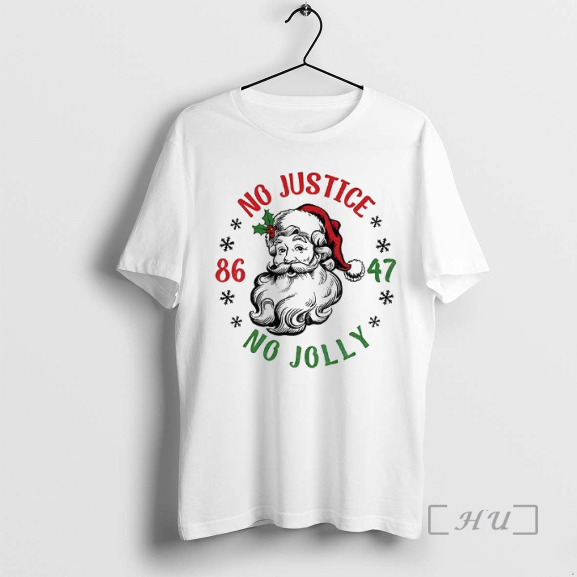 Trending Santa Claus No Justice No Jolly Anti Trump 86 47 Merry Christmas Premium T-Shirts, Hoodie, Sweatshirt