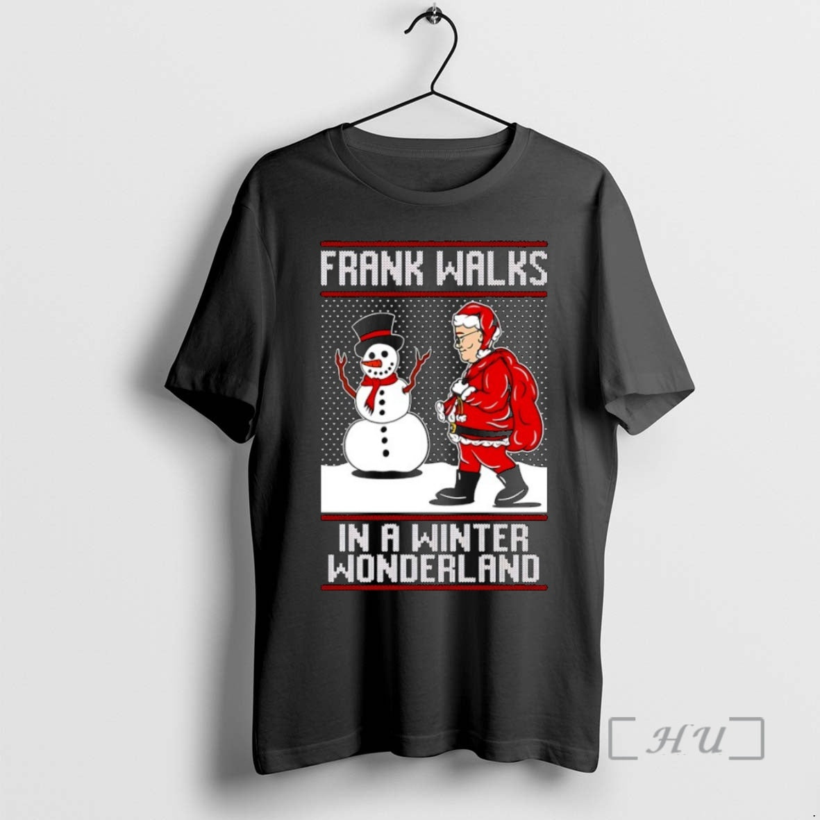Trending Santa Claus And Snowman Frank Walks In A Winter Wonderland Ugly 2025 Premium T-Shirts, Hoodie, Sweatshirt