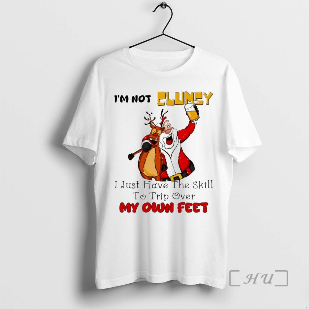 Trending Santa And Reindeer Im Not Clumsy I Just Have The Skill To Trip Over T-Shirts, Hoodie, Sweatshirt | InkNestWear.com