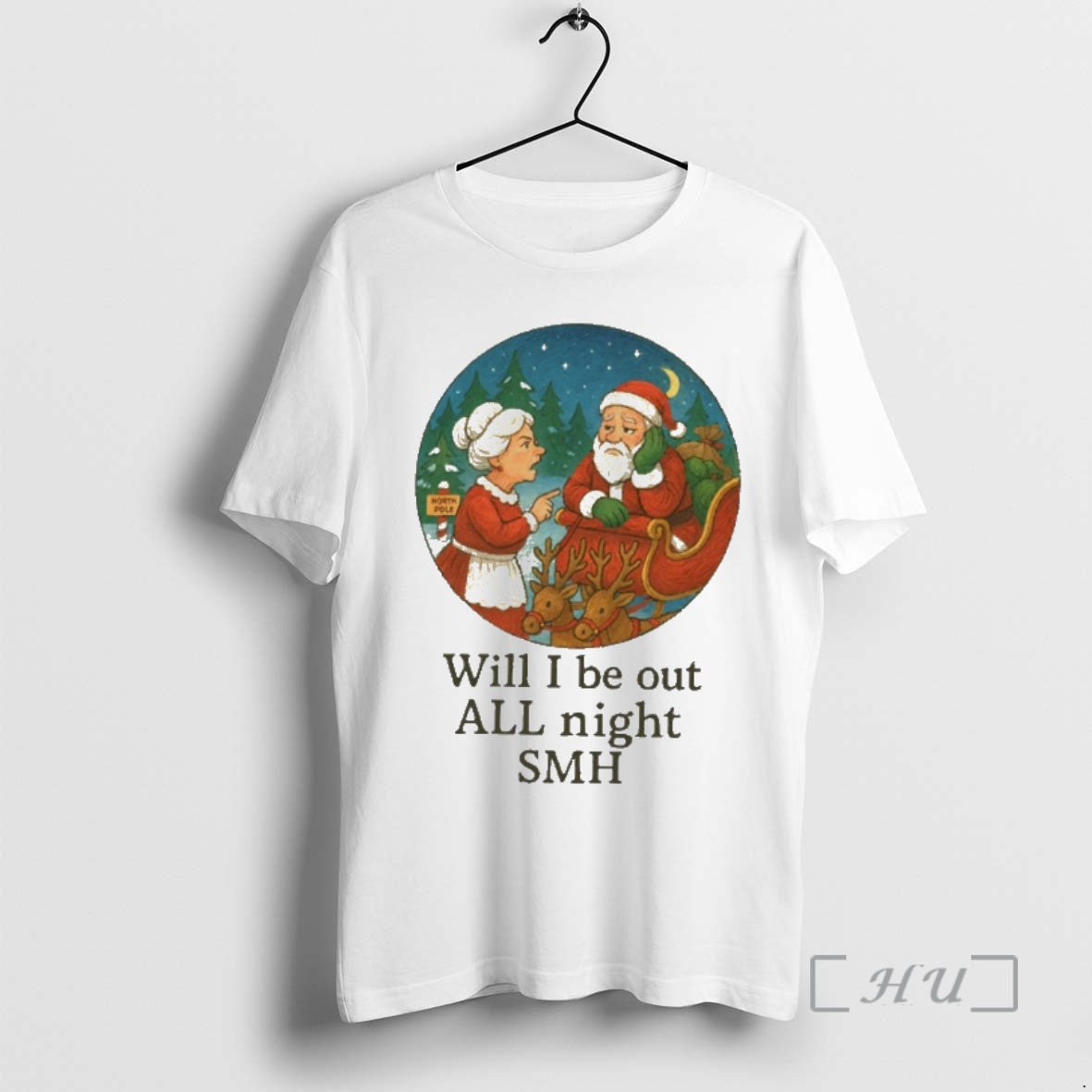 Trending Santa Claus Will I Be Out All Night Smh T-Shirts, Hoodie, Sweatshirt | InkNestWear.com