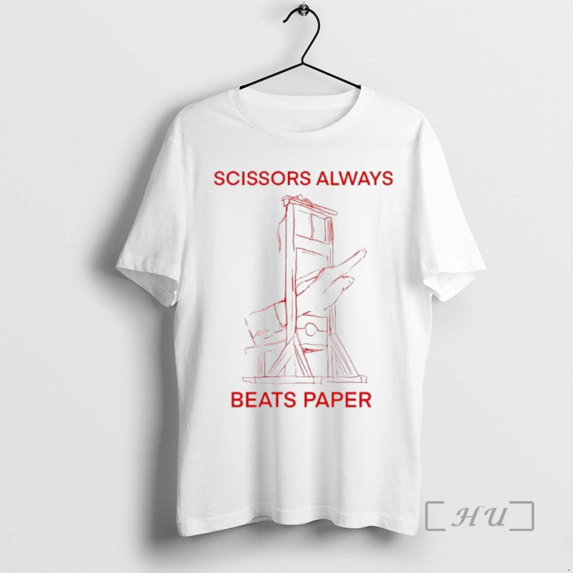 Trending Scissors Always Beats Paper Guillotine Sketch T-Shirts, Hoodie, Sweatshirt