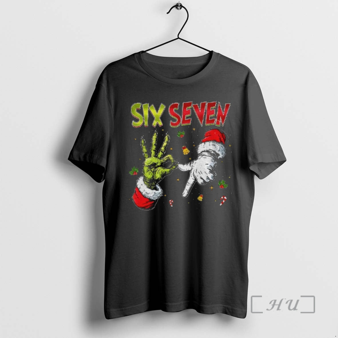 Trending Six Seven 67 Meme Christmas Grinch Santa Hand T-Shirts, Hoodie, Sweatshirt | InkNestWear.com
