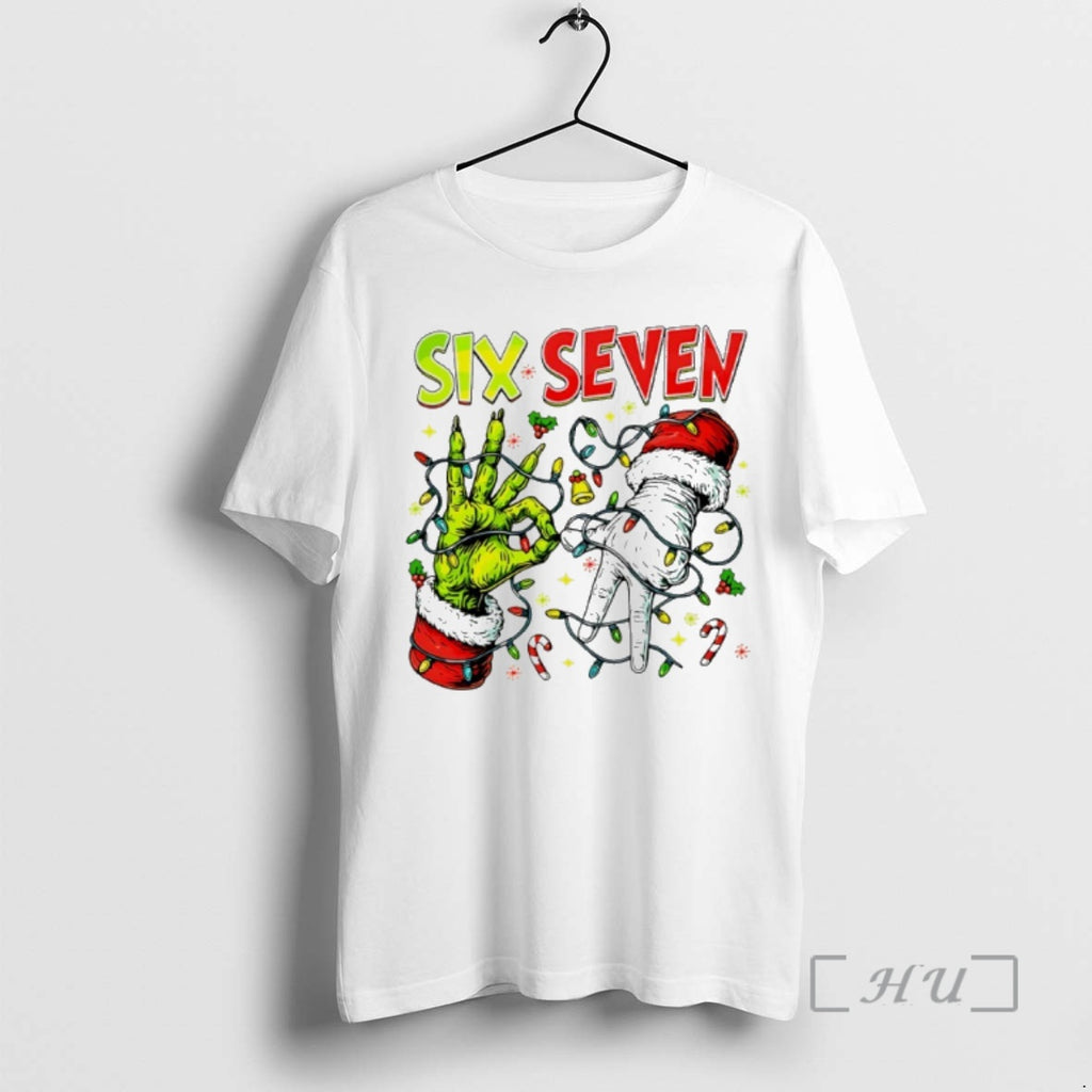 Trending Six Seven Grinch Hand Lightning Christmas T-Shirts, Hoodie, Sweatshirt | InkNestWear.com