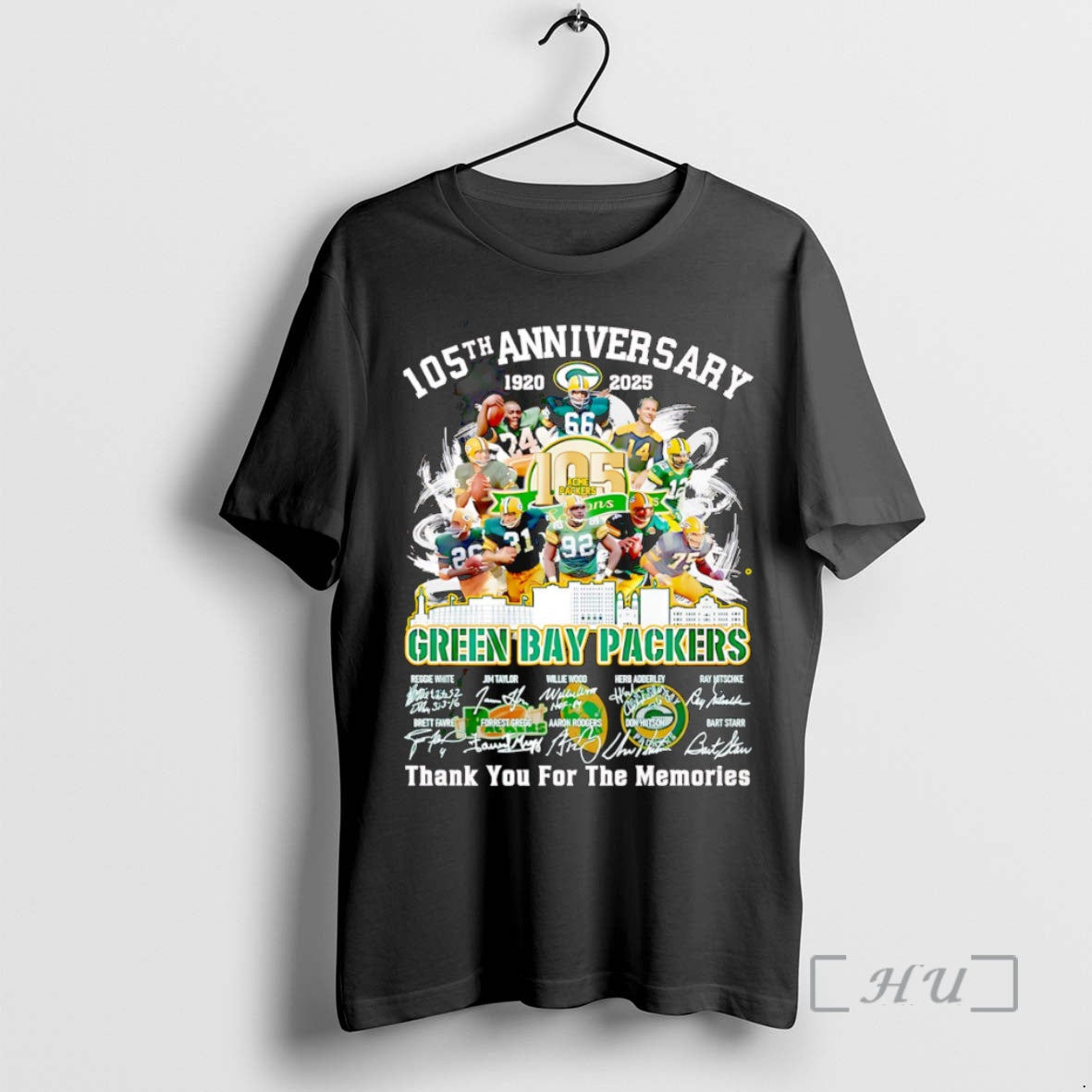 Trending Skyline 105th Anniversary 1920 2025 Green Bay Packers Thank You For The Memories Premium T-Shirts, Hoodie,...