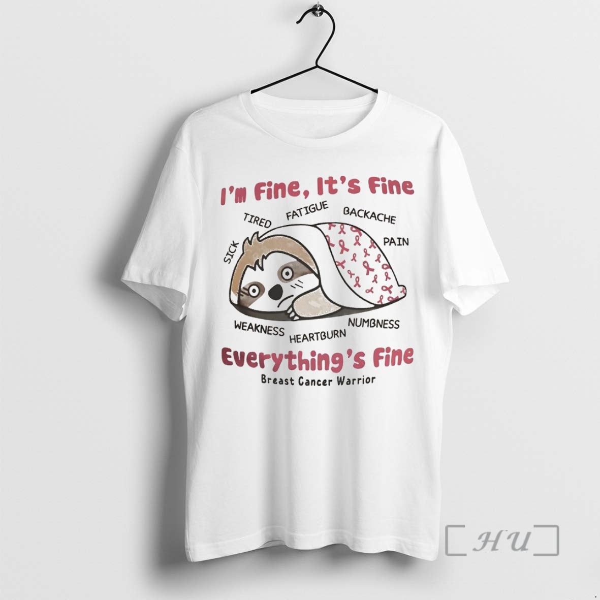 Trending Sloth Breast Cancer Im Fine Its Fine Everythings Fine T-Shirts, Hoodie, Sweatshirt | InkNestWear.com