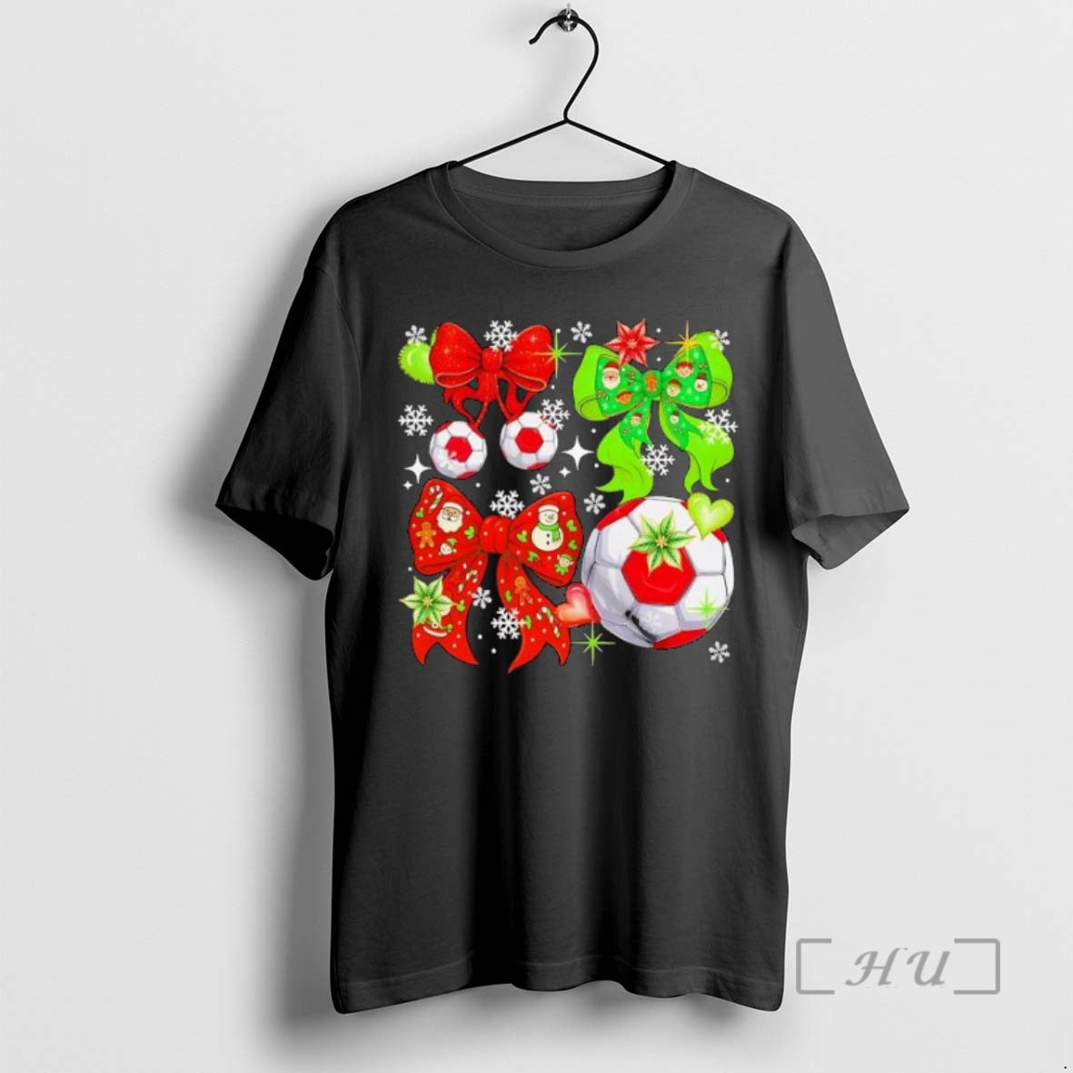 Trending Soccer Christmas Coquette Lovely Bow Tie Snowing T-Shirts, Hoodie, Sweatshirt | InkNestWear.com