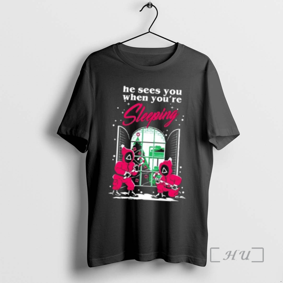Trending Squid Games He Sees You When Your Sleeping Christmas T-Shirts, Hoodie, Sweatshirt | InkNestWear.com