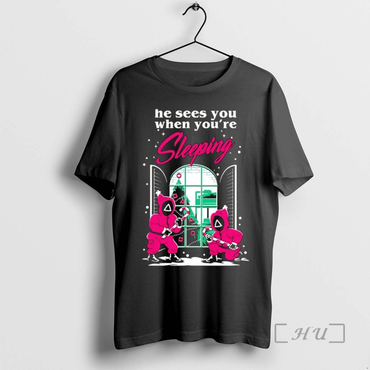 Trending Squid Games He Sees You When Youre Sleeping Christmas T-Shirts, Hoodie, Sweatshirt | InkNestWear.com