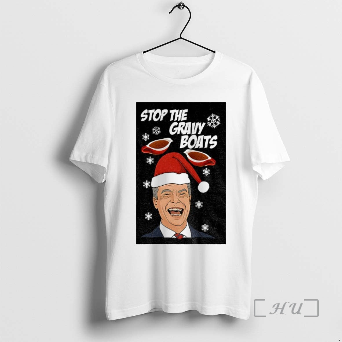 Trending Stop The Gravy Boats Nigel Farage Funny Christmas Jumper T-Shirts, Hoodie, Sweatshirt | InkNestWear.com