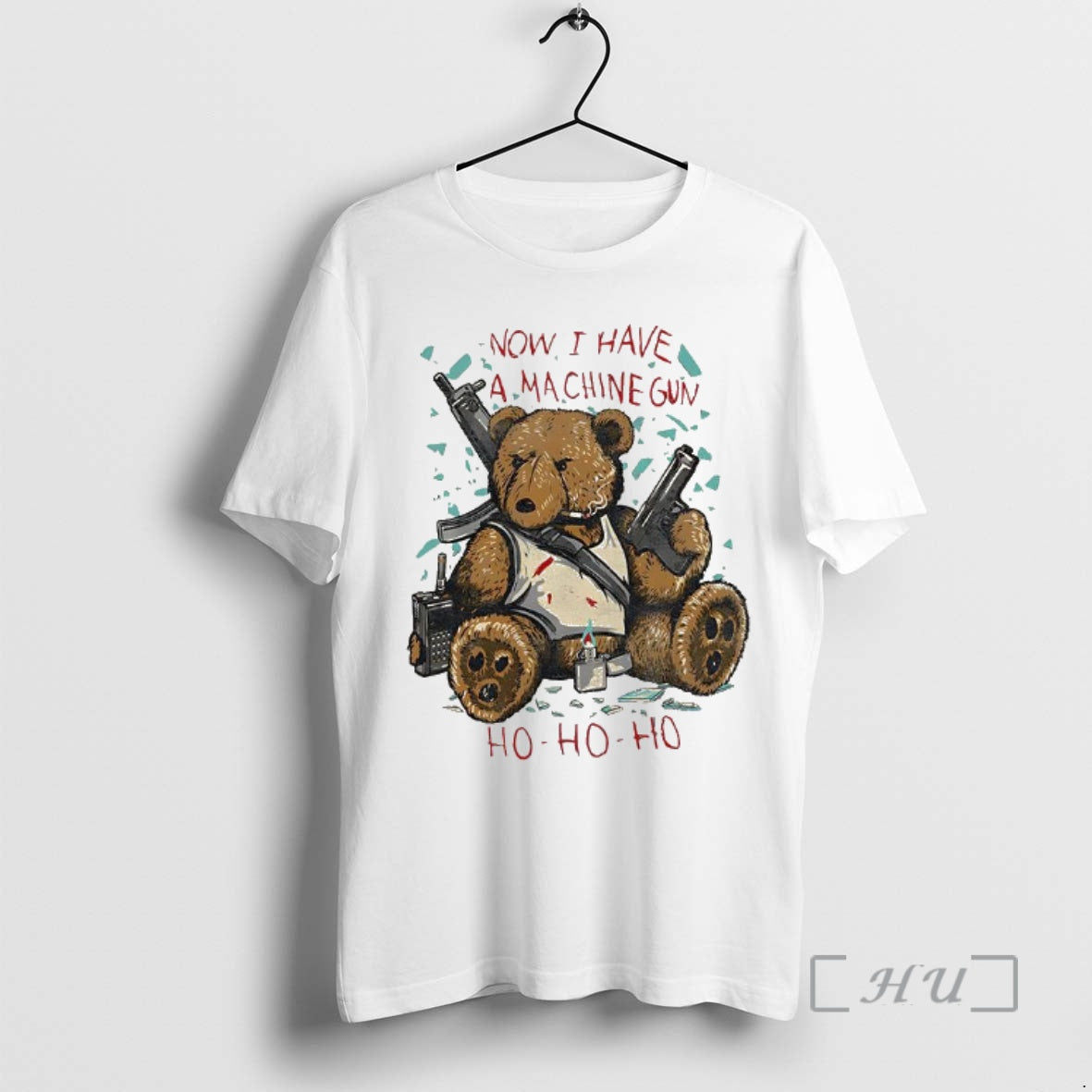 Trending Teddy Bear Now I Have A Machine Gun Ho Ho Ho Christmas Premium T-Shirts, Hoodie, Sweatshirt | InkNestWear.com